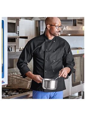 Uncommon Threads #0402 Black Chef Coat Sz M